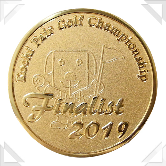 ゴールド磨きコントラスト　ゴルフコンペ記念コインメダル