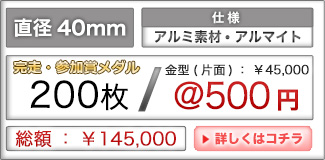 完走・参加賞メダルの価格詳細はこちら